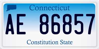 CT license plate AE86857