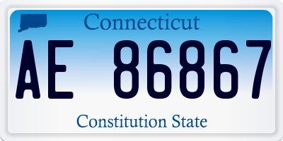 CT license plate AE86867