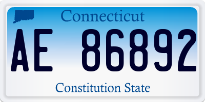 CT license plate AE86892