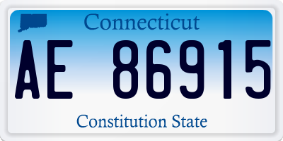 CT license plate AE86915