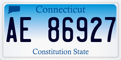 CT license plate AE86927