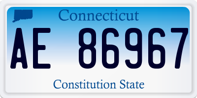 CT license plate AE86967