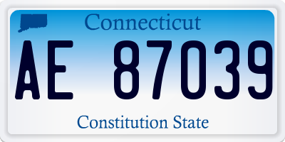 CT license plate AE87039