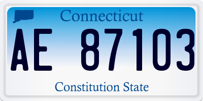 CT license plate AE87103
