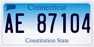 CT license plate AE87104