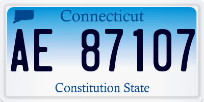 CT license plate AE87107