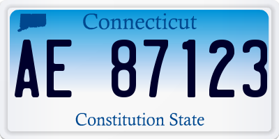 CT license plate AE87123