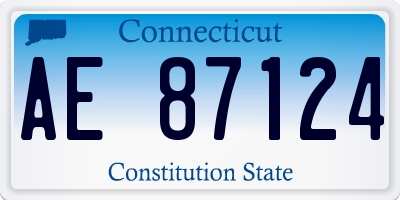 CT license plate AE87124