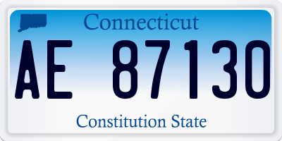 CT license plate AE87130