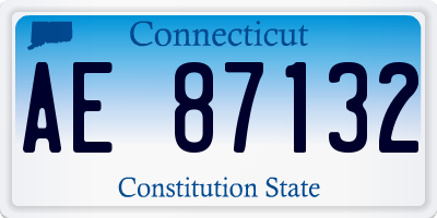 CT license plate AE87132