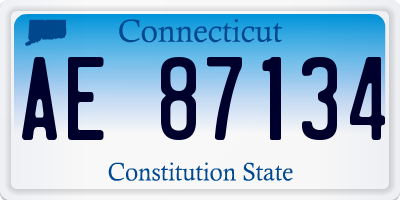 CT license plate AE87134