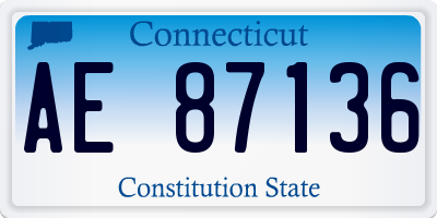 CT license plate AE87136