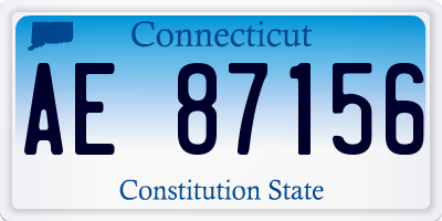 CT license plate AE87156