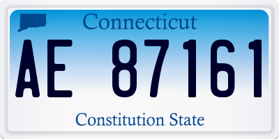 CT license plate AE87161