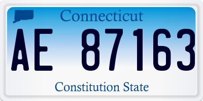 CT license plate AE87163