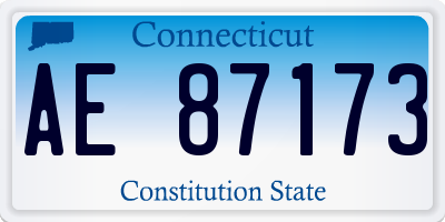CT license plate AE87173