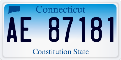 CT license plate AE87181