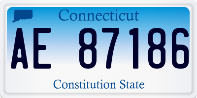 CT license plate AE87186