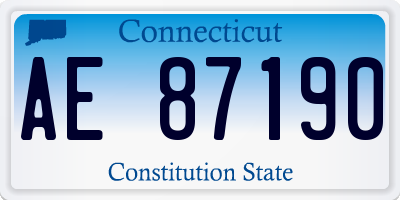 CT license plate AE87190