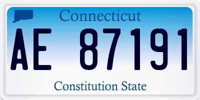 CT license plate AE87191