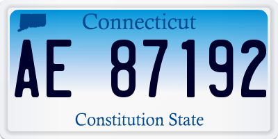 CT license plate AE87192