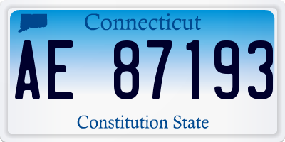 CT license plate AE87193