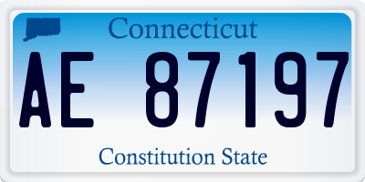 CT license plate AE87197