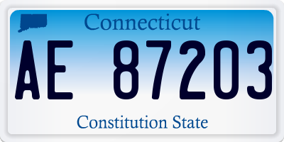 CT license plate AE87203