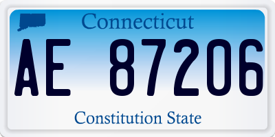 CT license plate AE87206