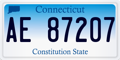 CT license plate AE87207