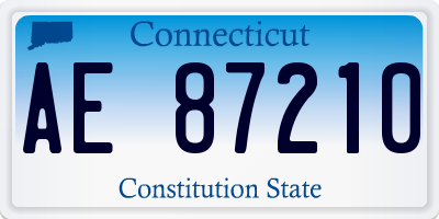 CT license plate AE87210