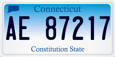 CT license plate AE87217