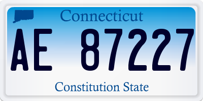 CT license plate AE87227