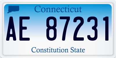 CT license plate AE87231