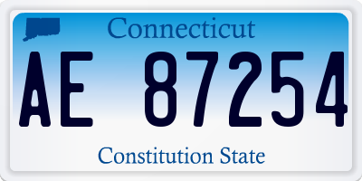 CT license plate AE87254