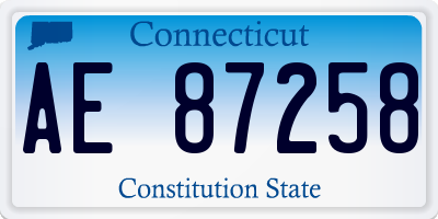 CT license plate AE87258