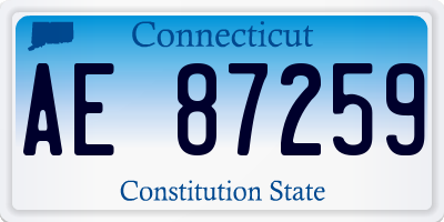 CT license plate AE87259