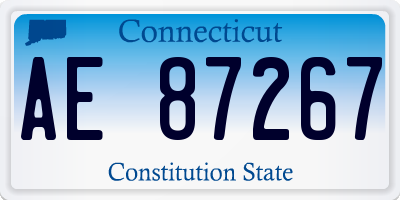 CT license plate AE87267