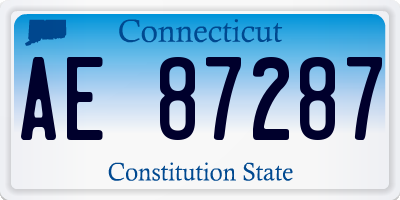 CT license plate AE87287