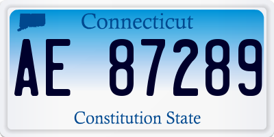 CT license plate AE87289
