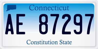 CT license plate AE87297