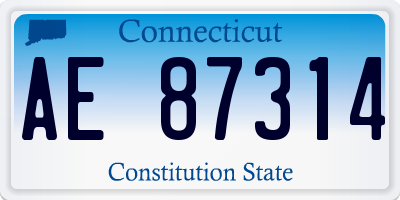 CT license plate AE87314