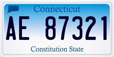 CT license plate AE87321