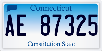 CT license plate AE87325