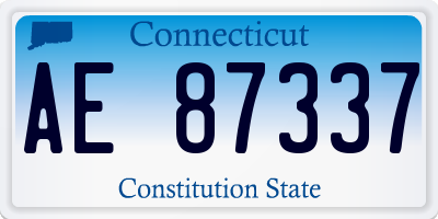 CT license plate AE87337