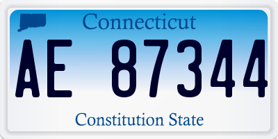 CT license plate AE87344