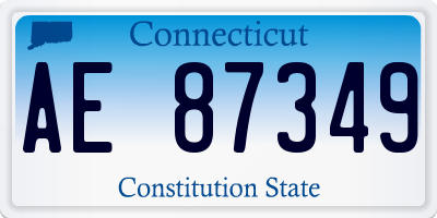CT license plate AE87349