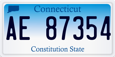 CT license plate AE87354