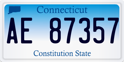 CT license plate AE87357