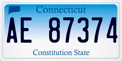 CT license plate AE87374